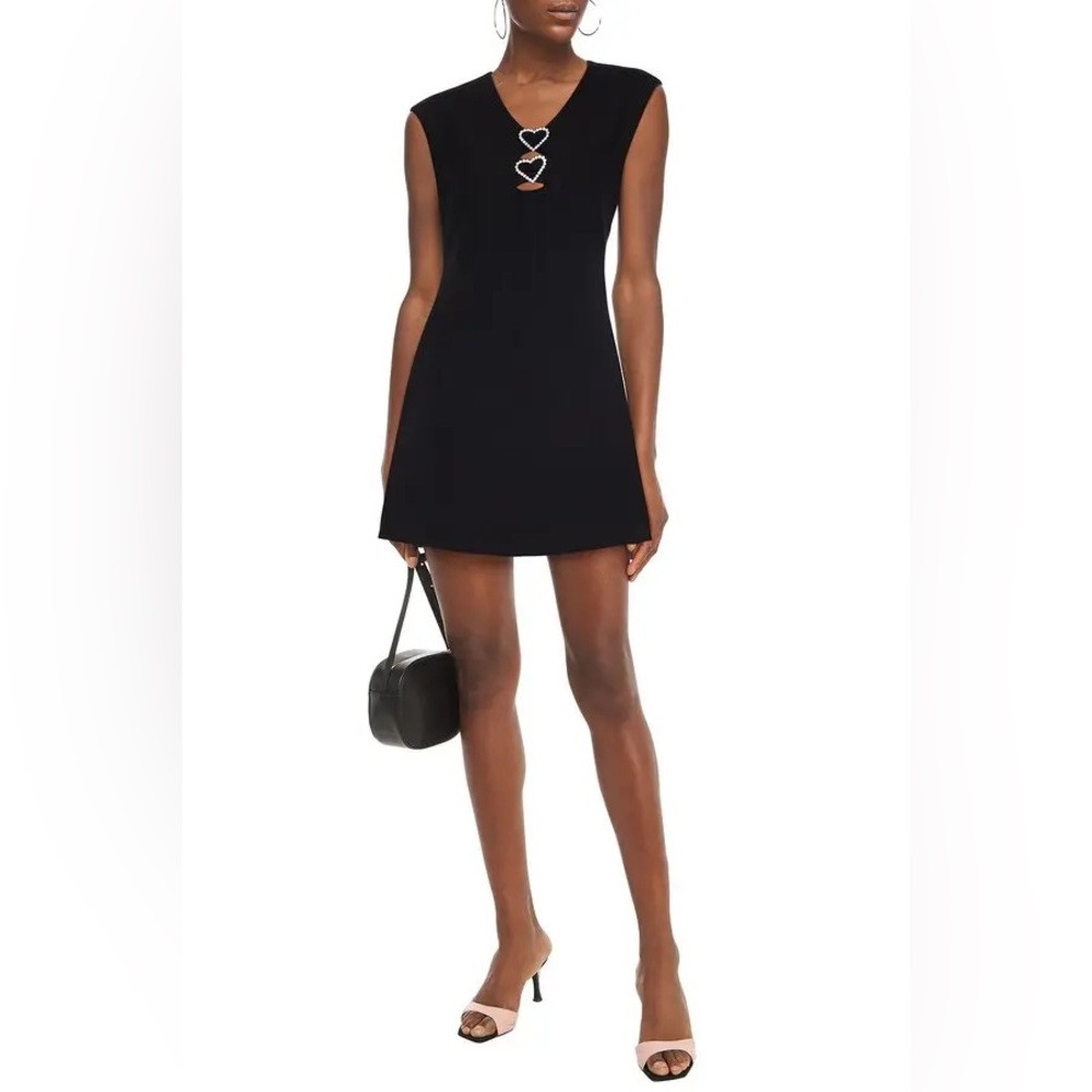 Maje Elegant Black Dress with Heart Accents